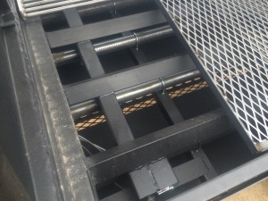 Inside 7240G showing the burners with the angle iron over the burners