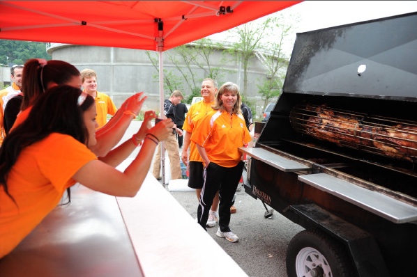 A hog rotisserie