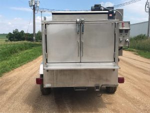 Rear of cooker with doors closed