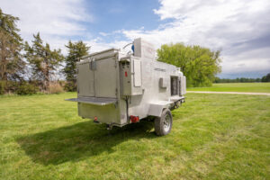 Model 250 rear view and loading view for the Chicken and Rib Cooker