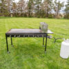 Pancake Griddle Grill w/ batter dispenser and shelf