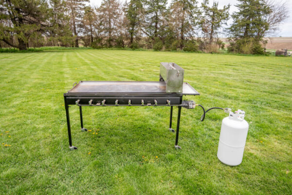 Pancake Griddle Grill w/ batter dispenser and shelf